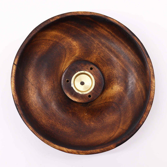Räucherscheibe aus Mangoholz - Zeitloses Design für Stäbchen & Kegel