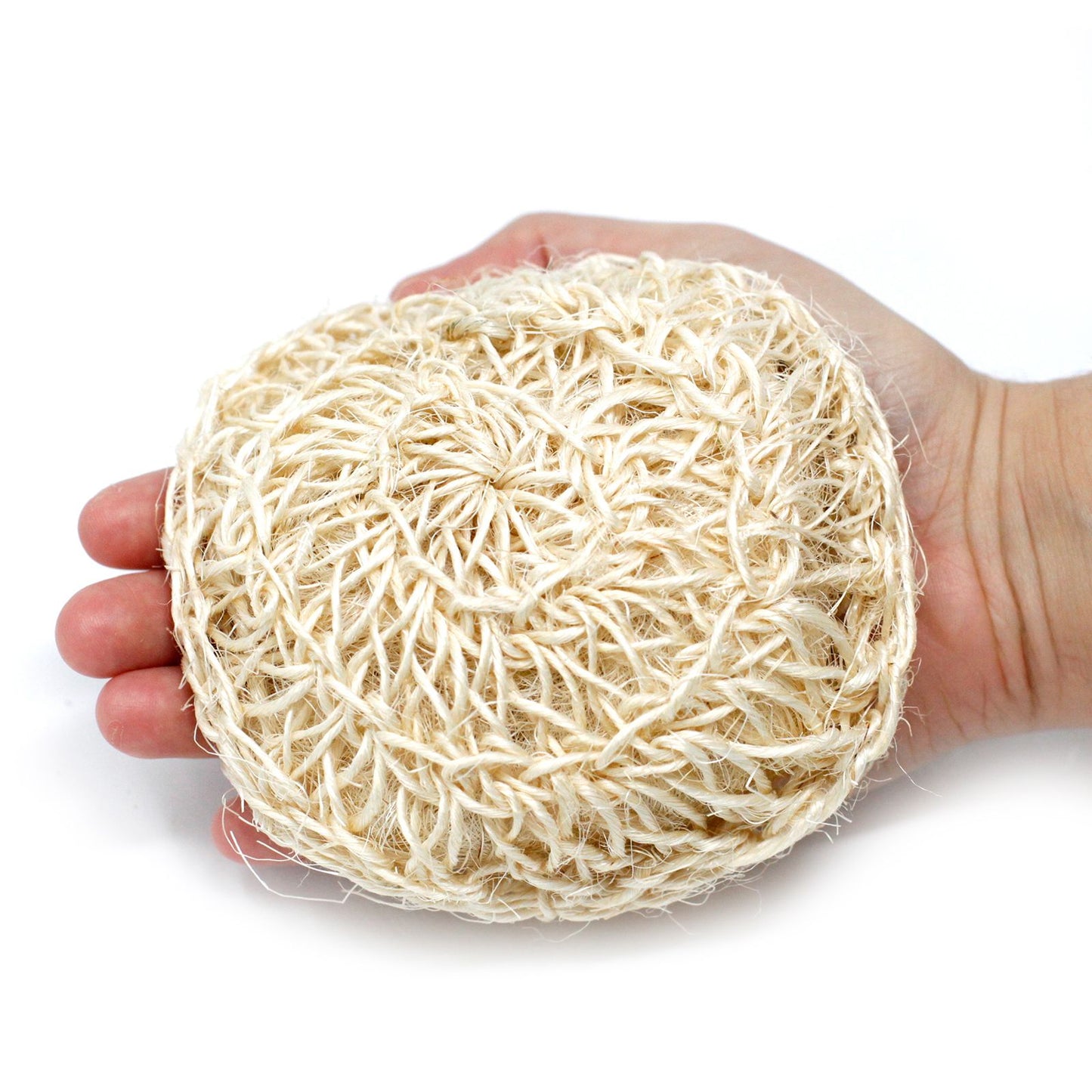Sanftes Peeling-Kissen aus Sisal & Baumwolle – Natürliche Rundform