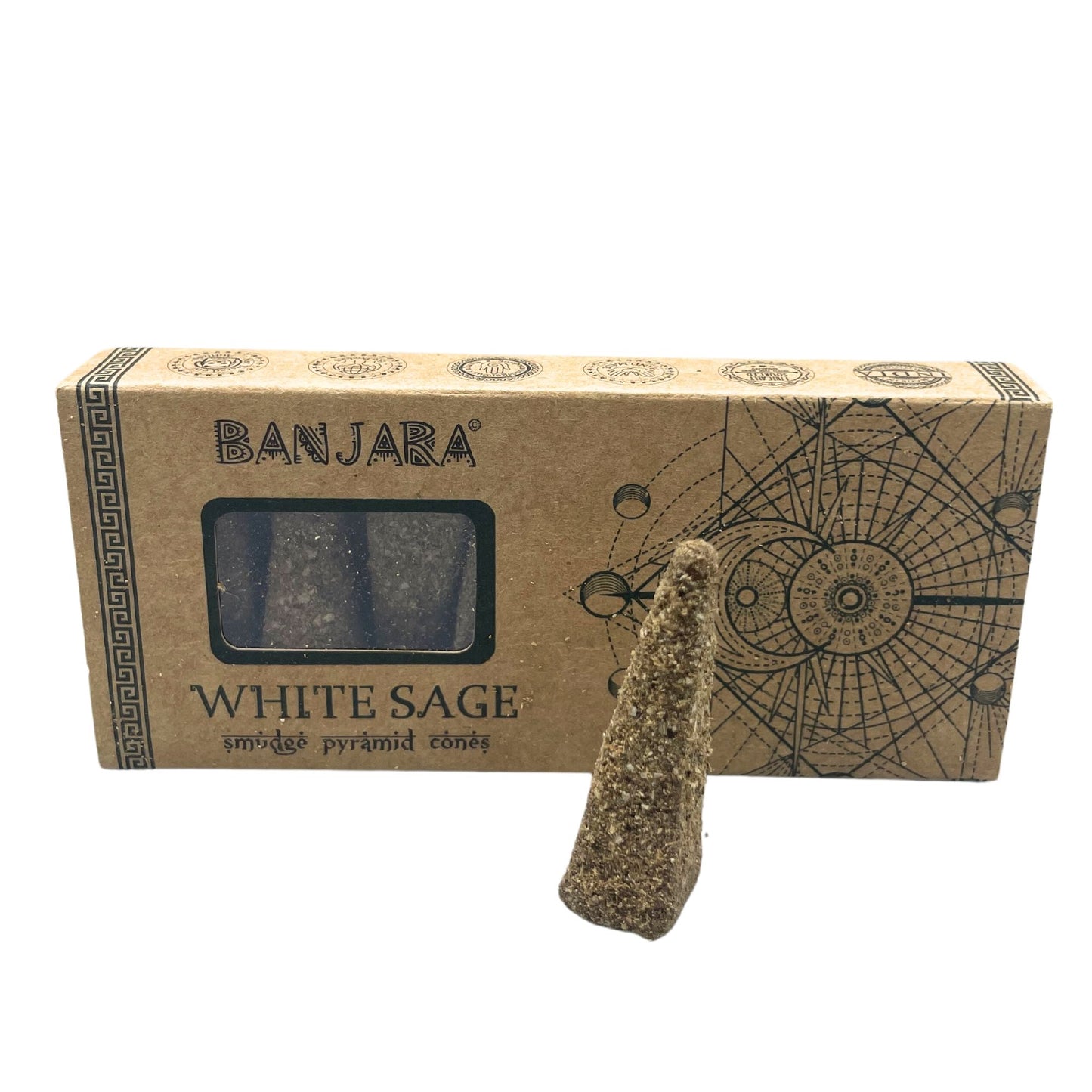 Pyramiden Räucherkegel Weißer Salbei von Banjara – 120 Stück im Geschenkset