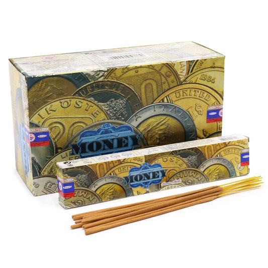 Satya Money Räucherstäbchen - 15 Stück für Wohlstand & Tatkraft