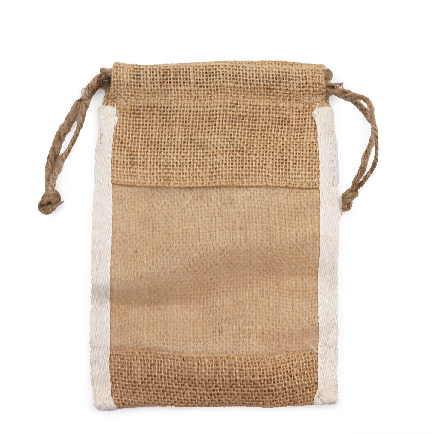 Sichtfensterbeutel aus med washed Jute - 21x15cm - Nachhaltige Geschenkverpackung