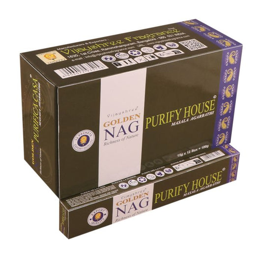 Golden Nag Purify House Räucherstäbchen – 15g Packung