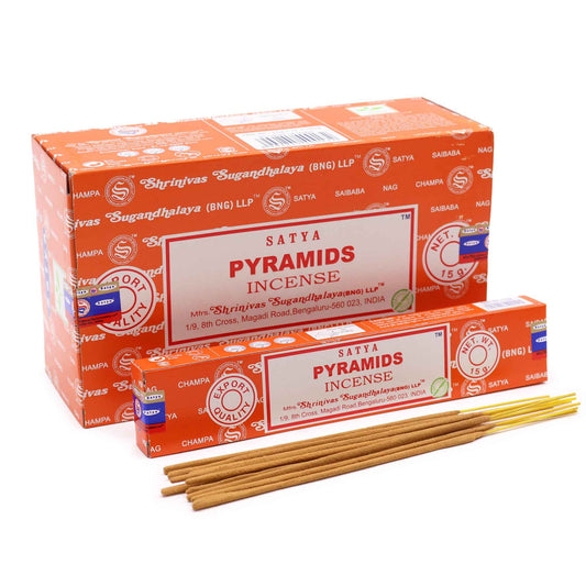Satya Pyramid Räucherstäbchen - Handgerollte Duftstäbchen, 15 Stück
