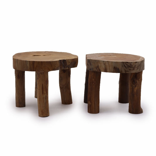 Set mit 2 Präsentationsplatten aus massivem Teakholz - 27x20 cm