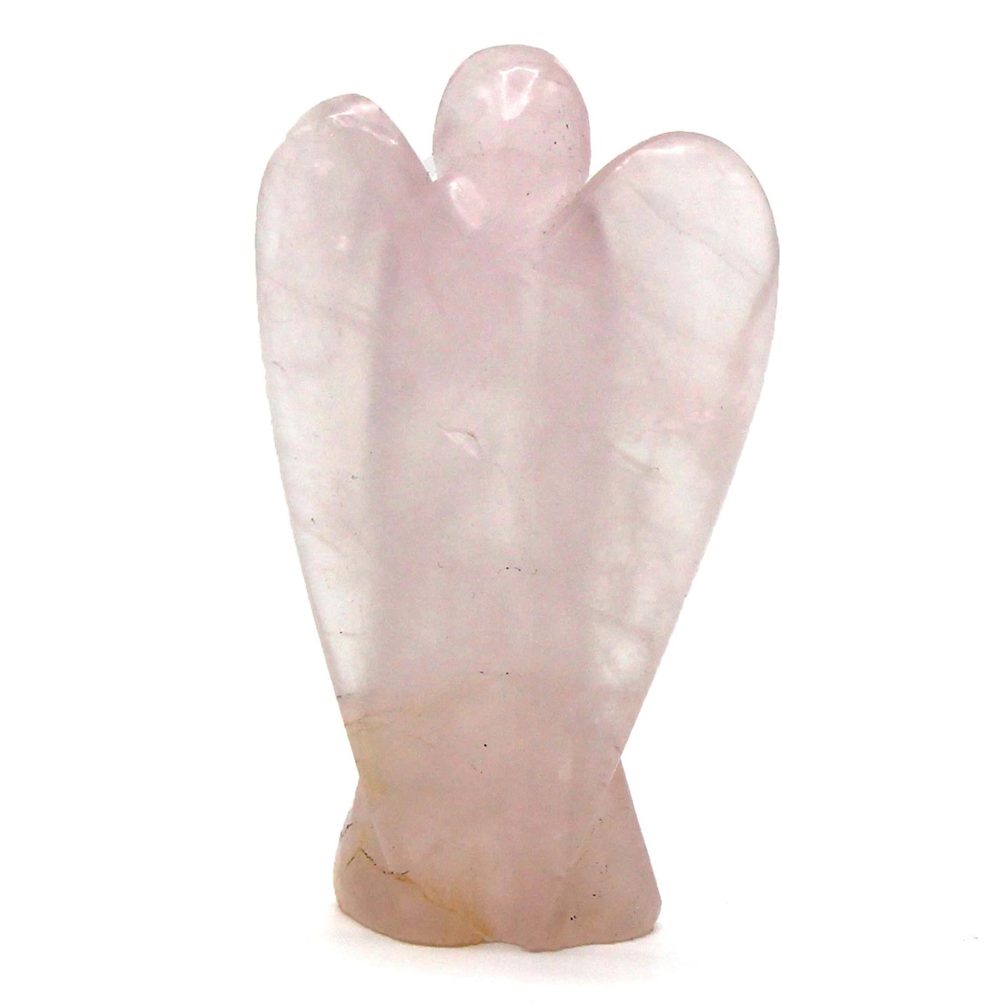 Handgeschnitzter Schutzengel aus Rosenquarz – Figur für Liebe & Harmonie