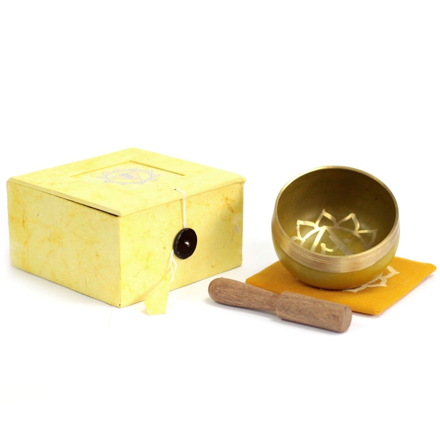 Klangschale für das Solarplexus-Chakra – Messing mit Holzschlägel