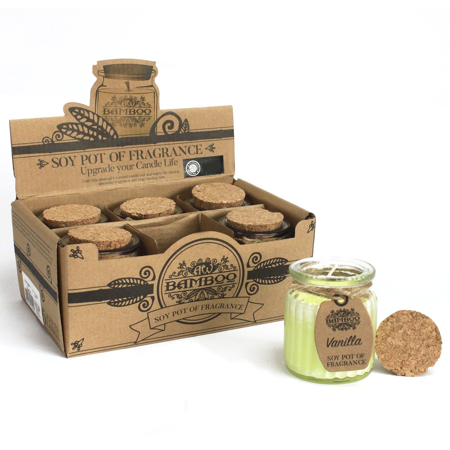 Sojawachs-Kerze 'Vanille-Träume' im Korkglas – Natürlicher Wohnduft