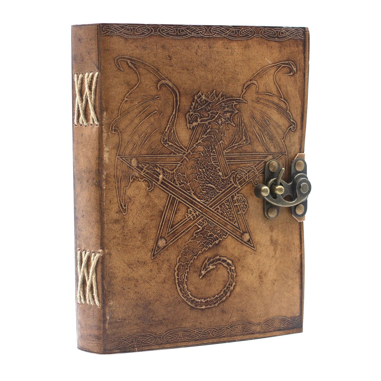 Reisenotizbuch aus Drachenleder mit Schließe – 20x15 cm