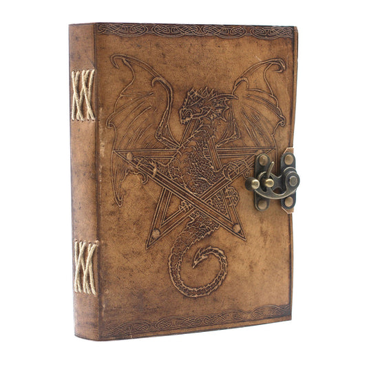 Reisenotizbuch aus Drachenleder mit Schließe – 20x15 cm