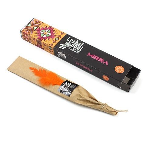 Handgerollte Myrrhe-Räucherstäbchen – 12 dekorative Packungen von Tribal Soul