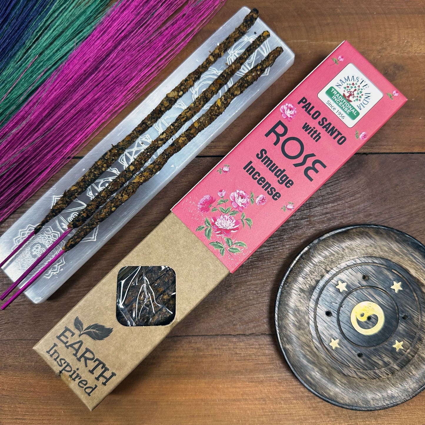 Natürliche Räucherstäbchen Rose & Palo Santo - 9er Set