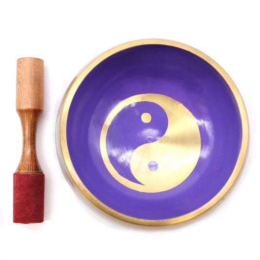 Klangschalen-Set Yin & Yang - 14 cm mit Holzkissen