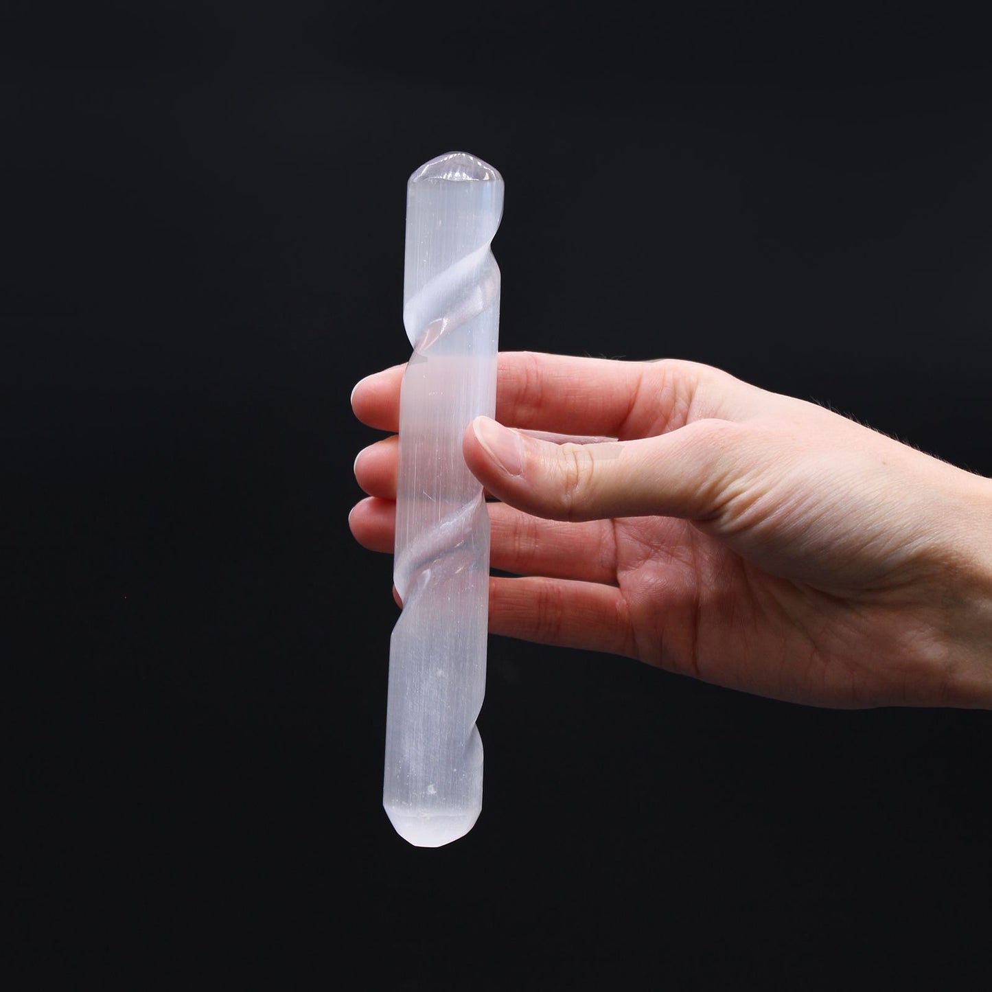 Natürliche Selenit-Spirale 16 cm – Handpoliertes Kristall-Werkzeug