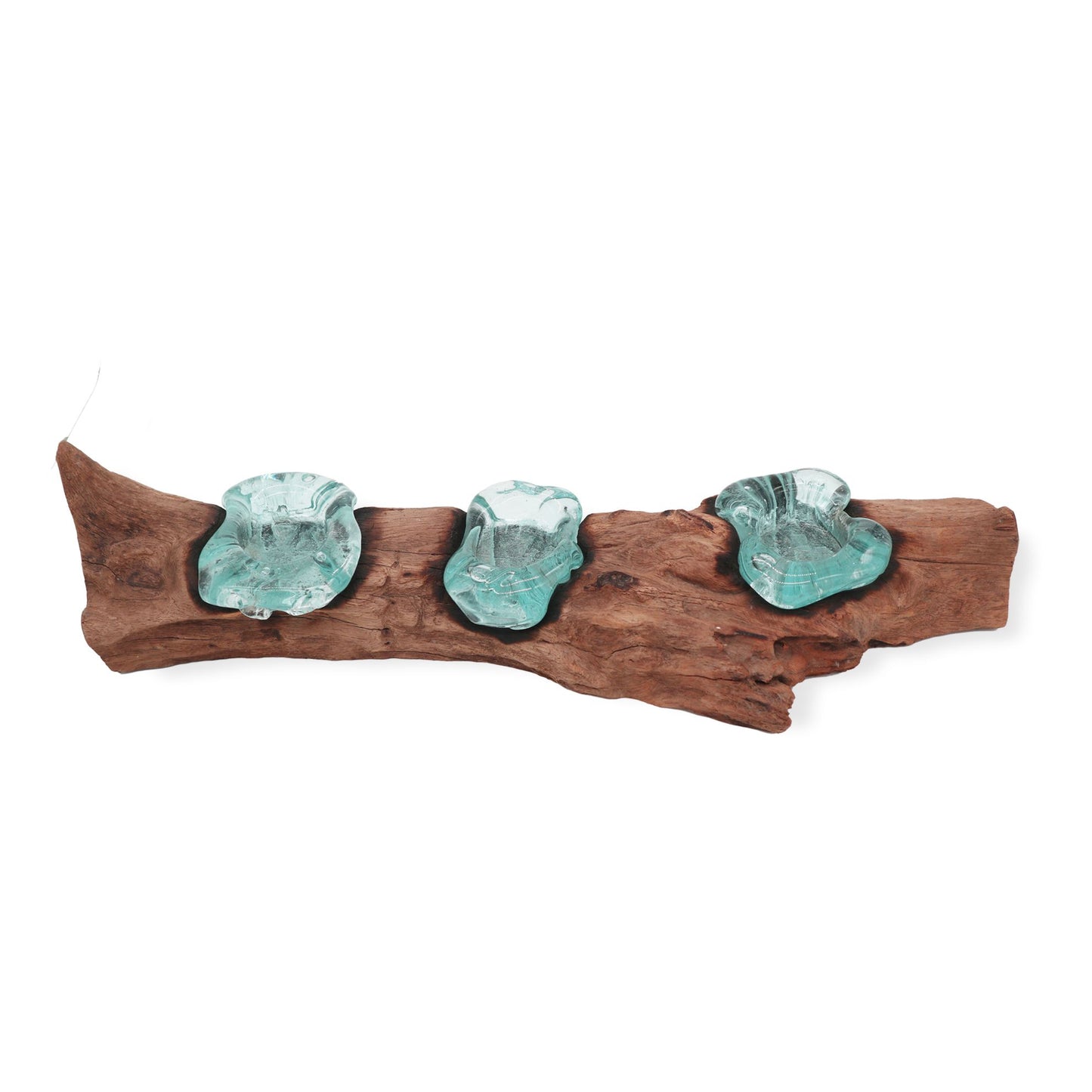 Dreifach-Kerzenhalter aus Glas & Holz – Ein Unikat für nachhaltige Atmosphäre