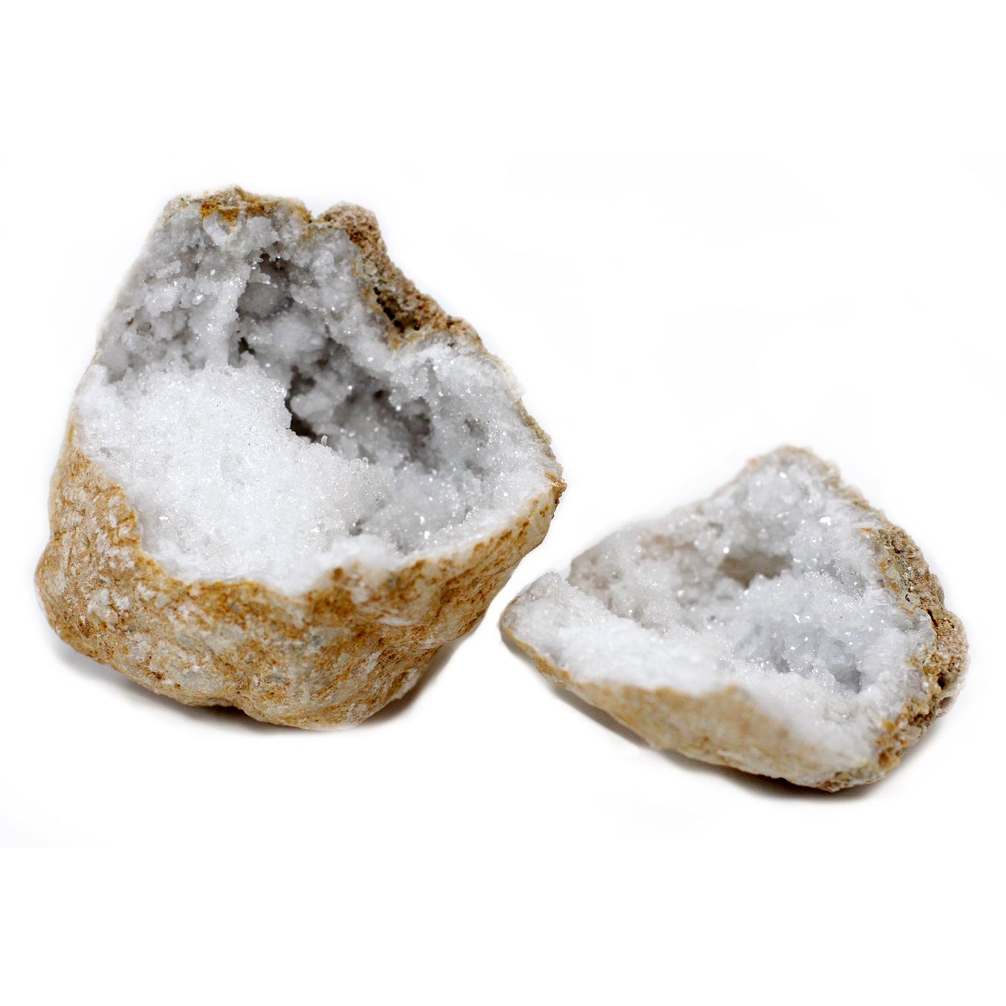 Natürliche Kalzit-Quarz-Geode 10-12 cm zum Öffnen - Unikat aus Marokko