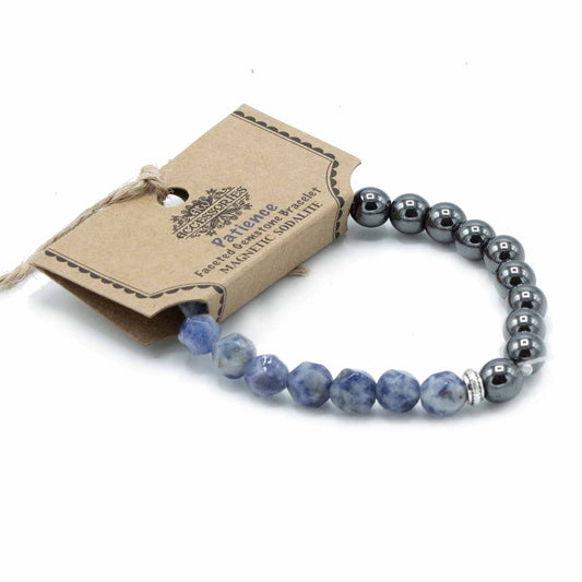 Facettiertes Sodalit-Armband mit Magnetverschluss – Funkelnder Heilstein