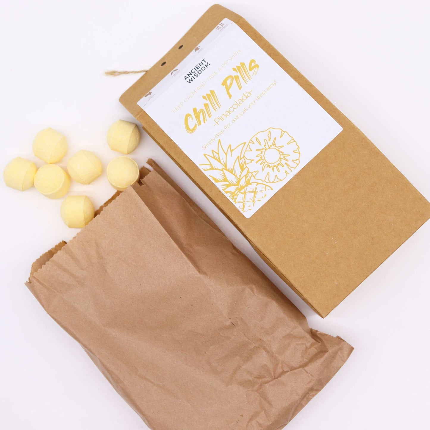 Piña Colada Mini-Badebomben Set – 30 Stück für tropische Wellness-Momente