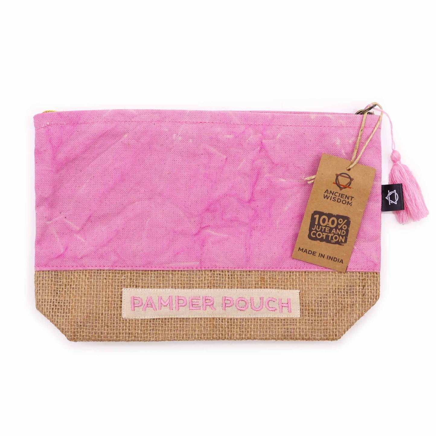 Pamper Pouch Organizerbeutel - Pink-Lila Stonewash aus Jute-Baumwolle