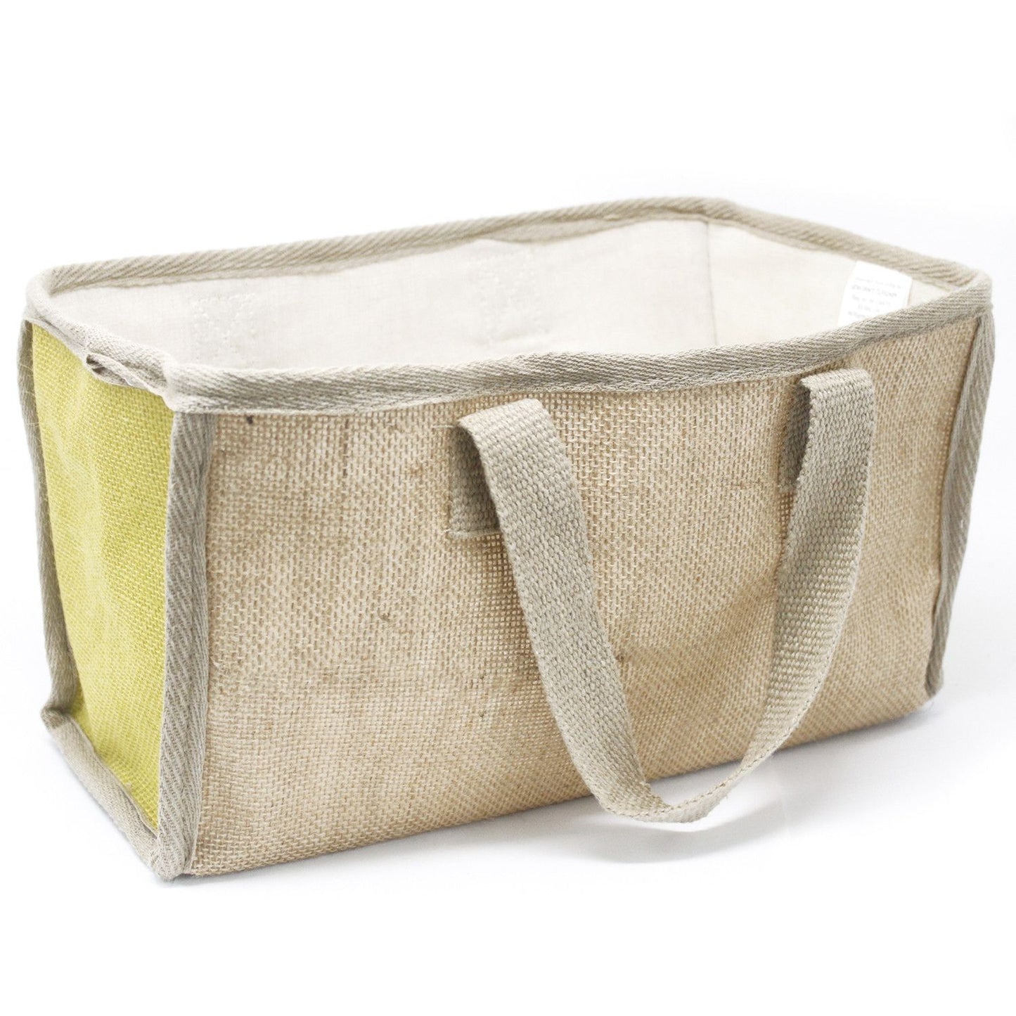 Natürliche Einkaufstasche Olive - Großformat aus Jute & Baumwolle (33x18x20 cm)