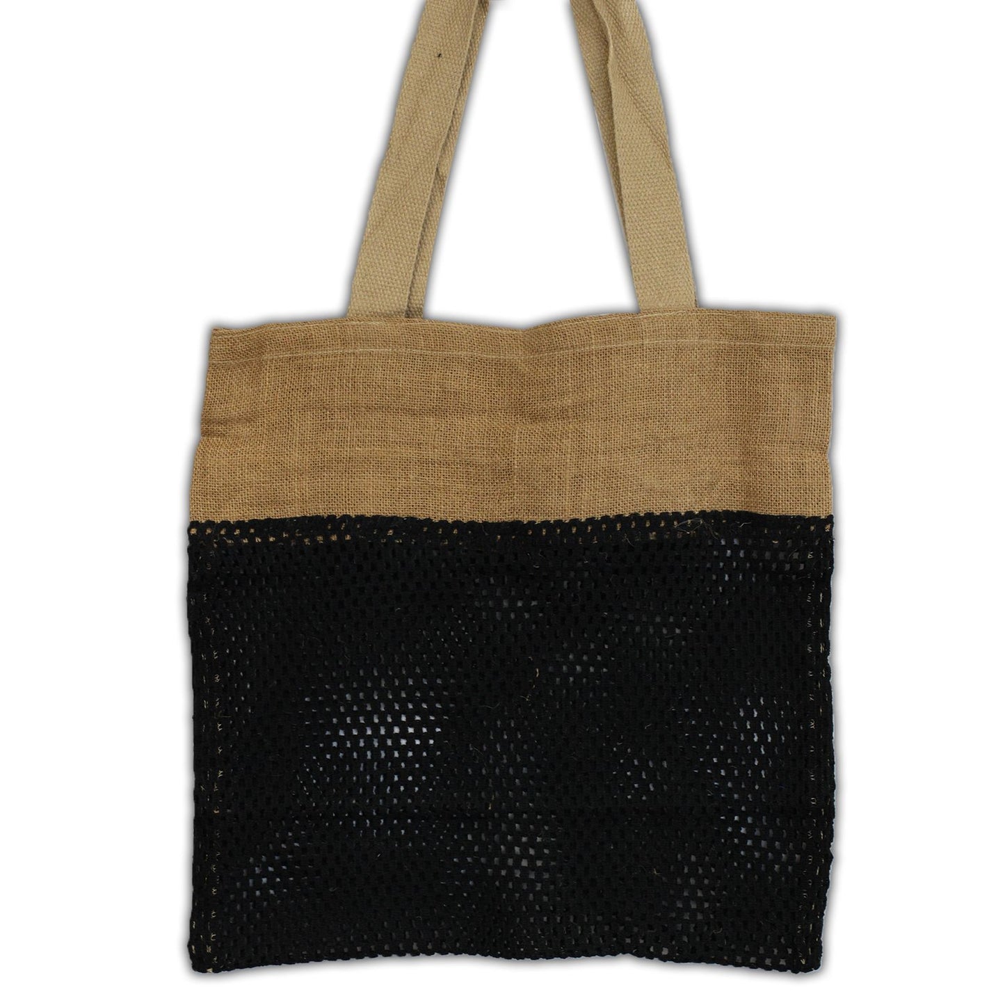 Netzbeutel aus weicher Jute und Baumwolle - Elegant in Schwarz