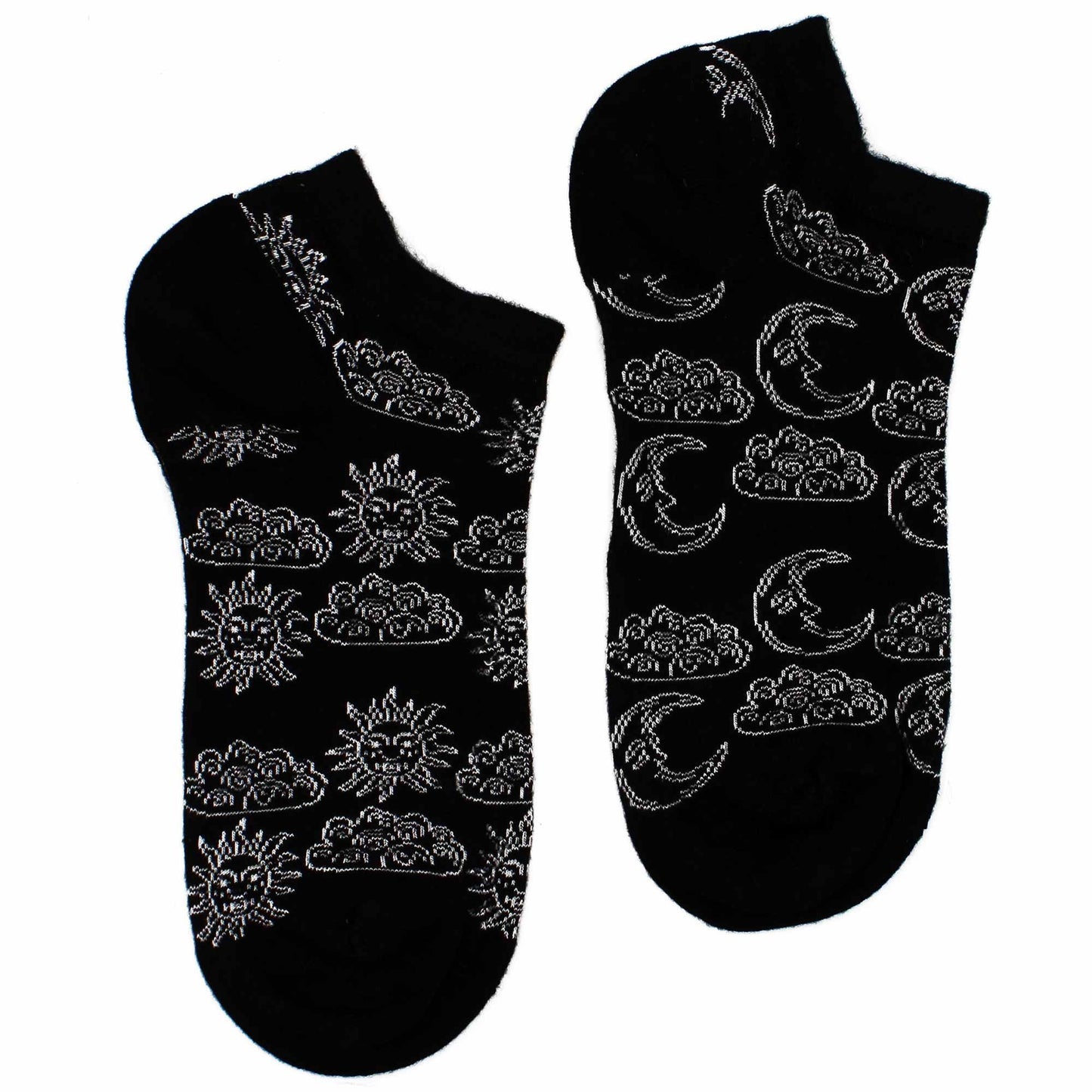 Bambus Sneakersocken Tag & Nacht - Gr. 41-46 mit symbolischen Motiven