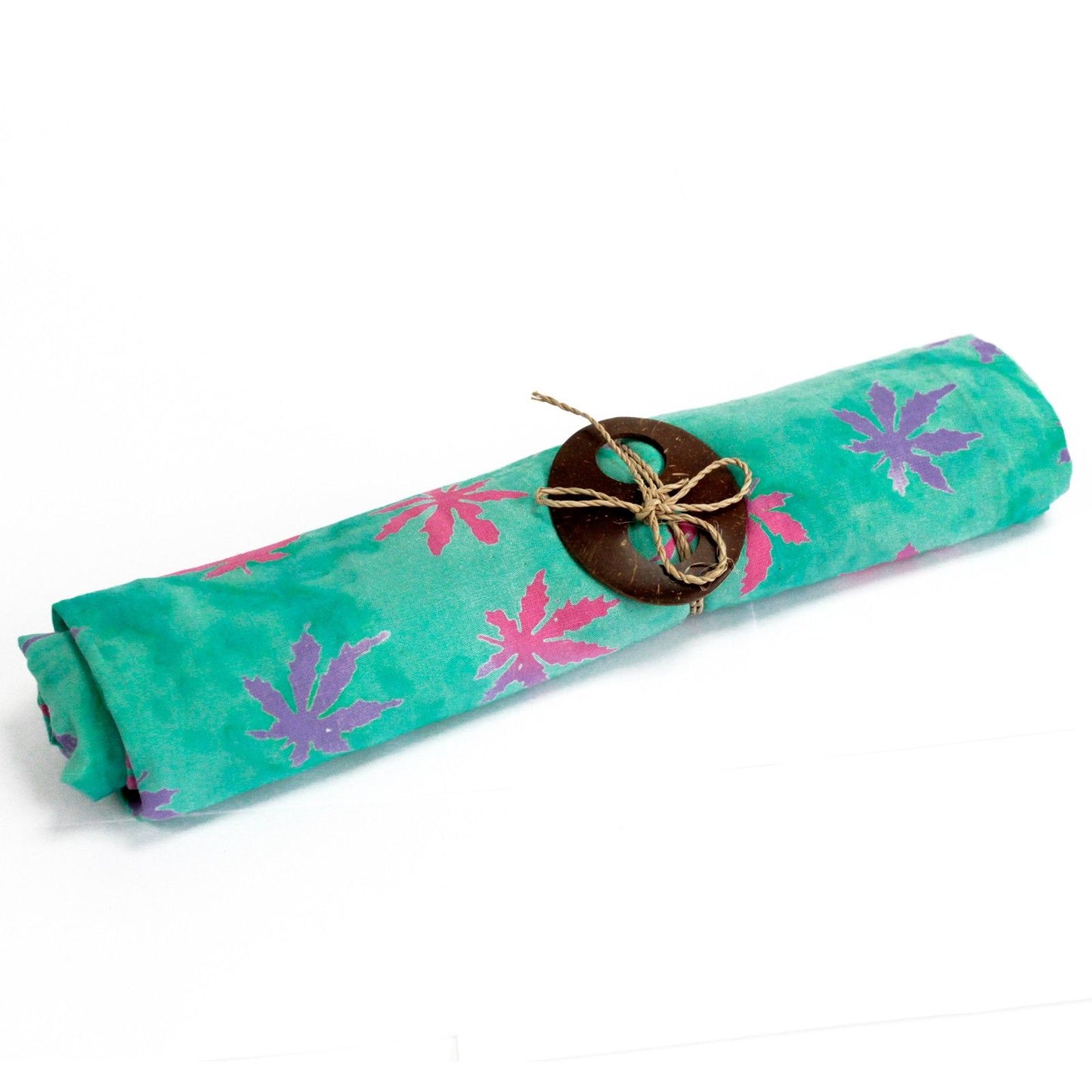 Set mit 4 handbemalten Sarongs im Tropenblatt-Design – 100% Rayon