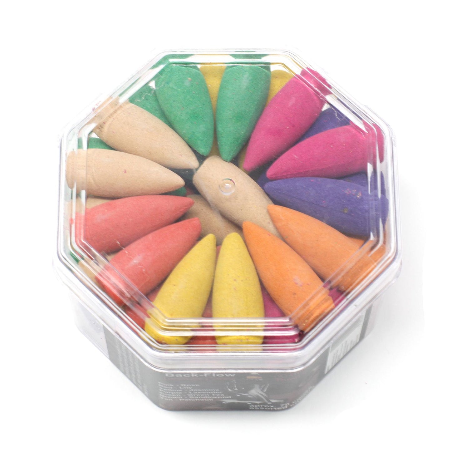 Backflow Räucherkegel Set - 70 Stück mit 7 Düften für Rauchbrunnen