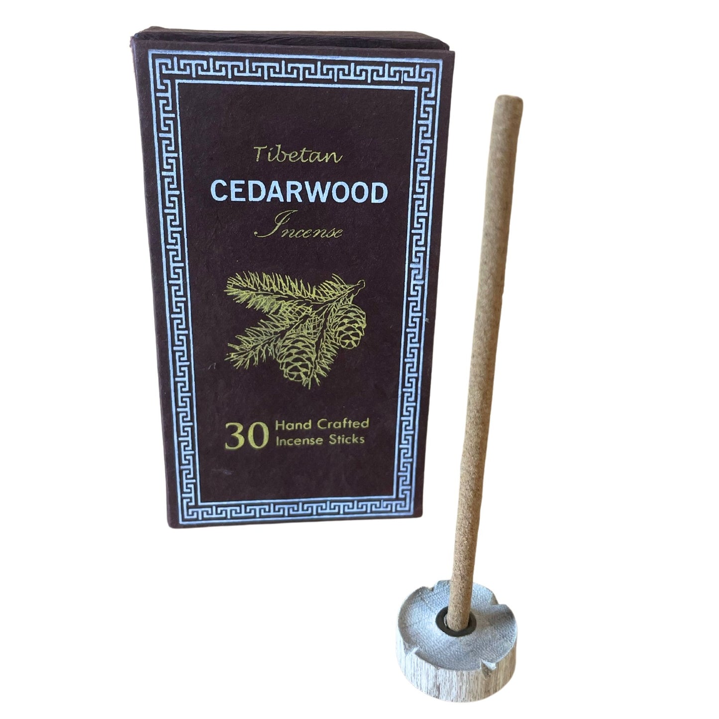 Himalayan Sughandit Dhoop Geschenkset Zedernholz – 30 Räucherstäbchen mit Halter