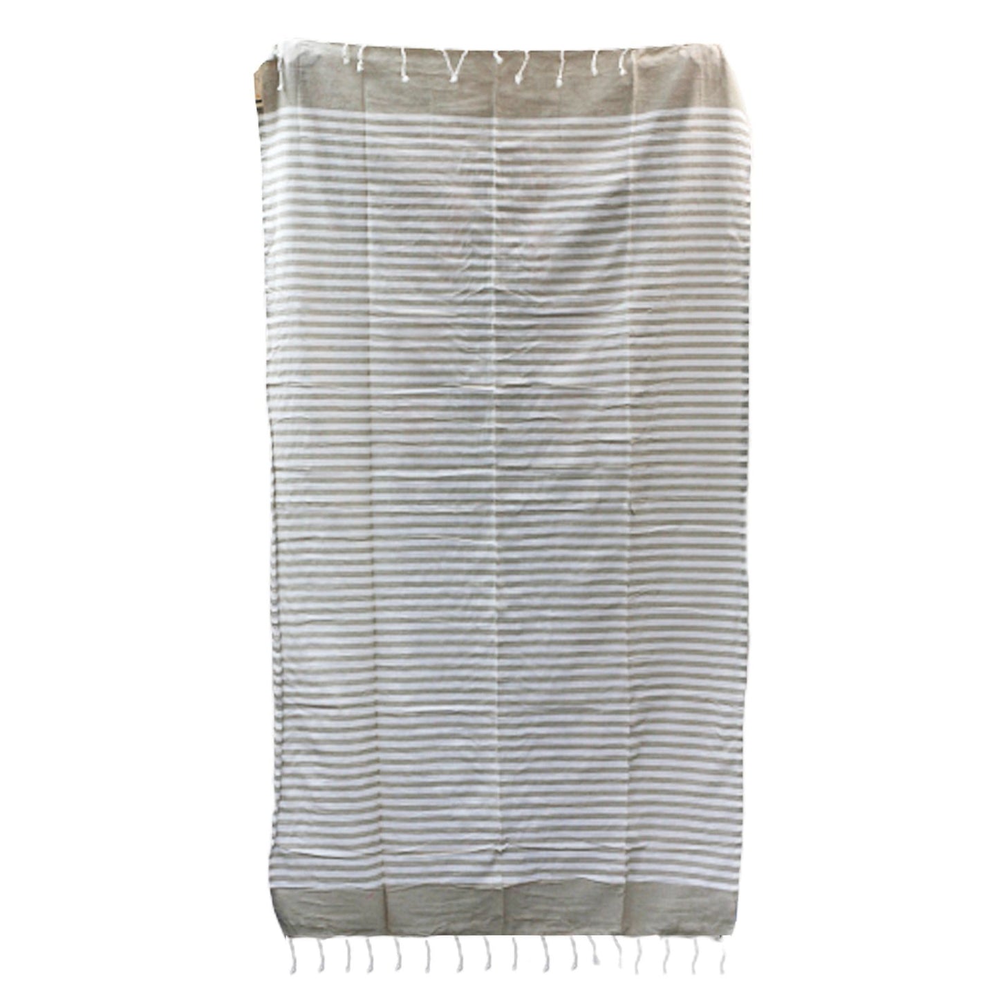Handgewebter Baumwoll-Pareo 100x180 cm in Warm Sand – Multifunktionsdecke