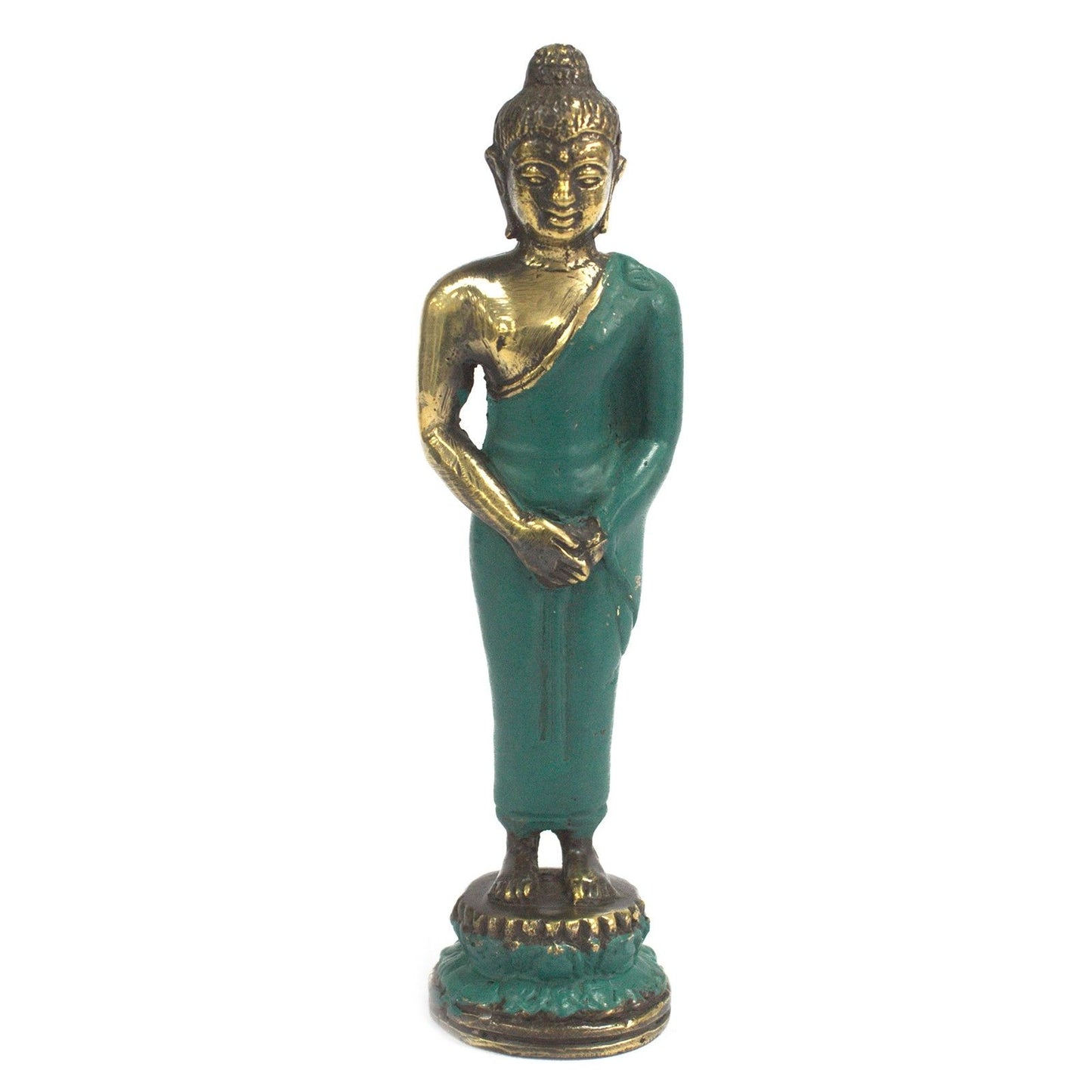 Messing-Statuette: Meditierender Buddha in mittlerer Größe
