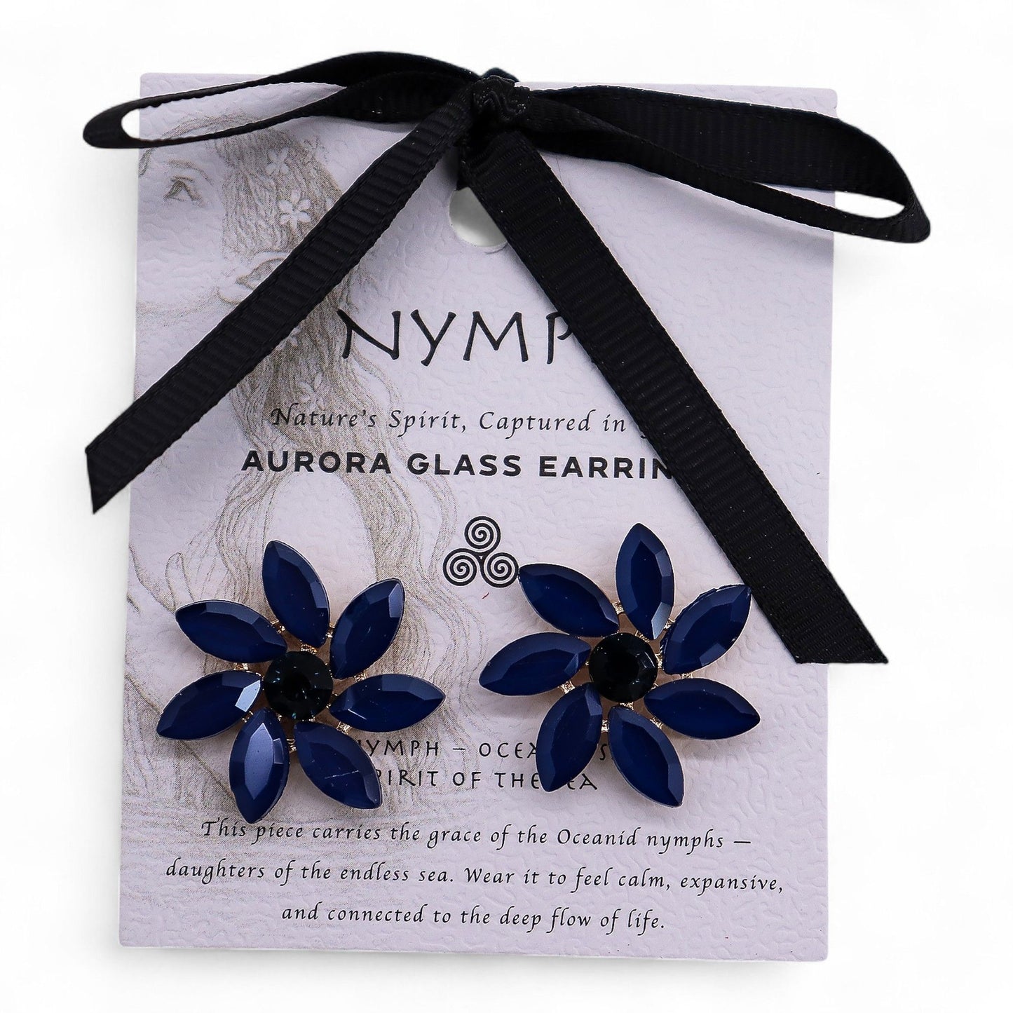 Ohrringe Royal Blue – Zarte Glasblüten im Vintage-Stil