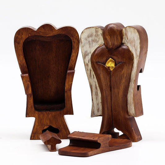 Hati-Hati Engel Magic Box - Symbol der Liebe aus Suarholz