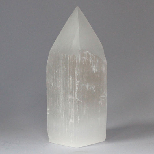 Handgeformter Selenit-Turm 15 cm - Natürliche Skulptur aus Marokko