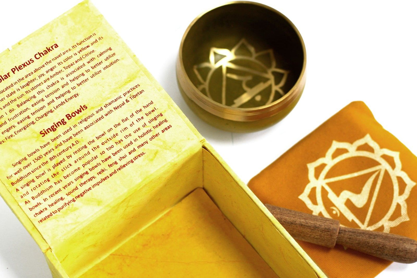 Klangschale für das Solarplexus-Chakra – Messing mit Holzschlägel
