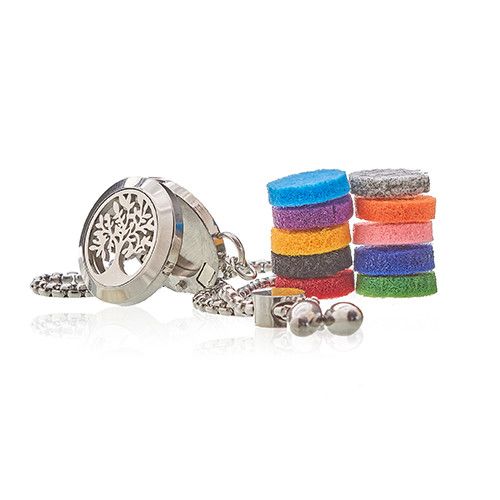 Lebensbaum Aromatherapie Armband – 20mm Medaillon aus Edelstahl