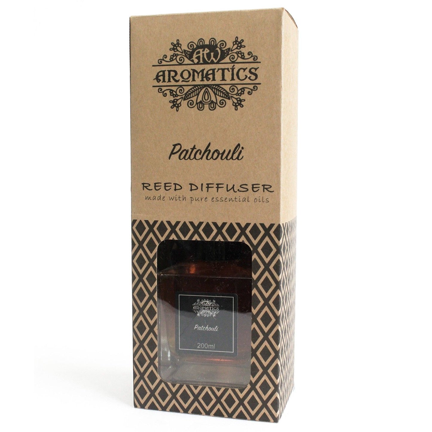 Duftdiffusor mit Patchouli – 200ml Set mit Rattanstäben