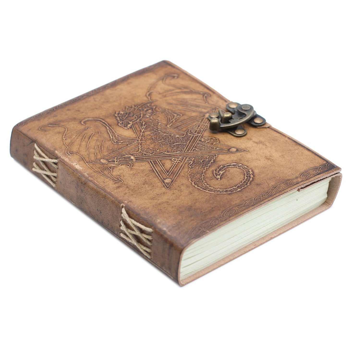 Reisenotizbuch aus Drachenleder mit Schließe – 20x15 cm