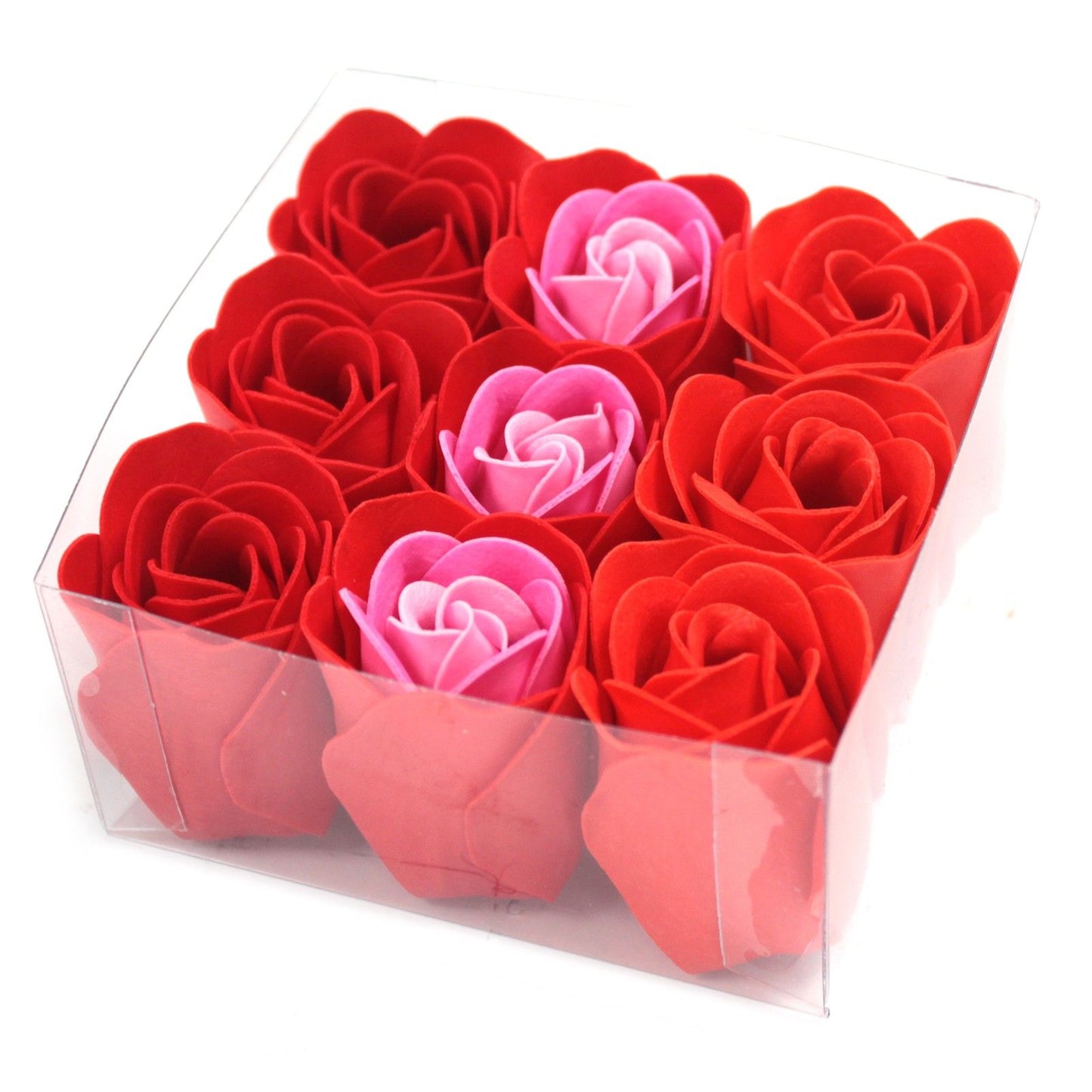 Luxus-Seifenrosen Bouquet - 9 rote Blüten für sinnliche Badezeit