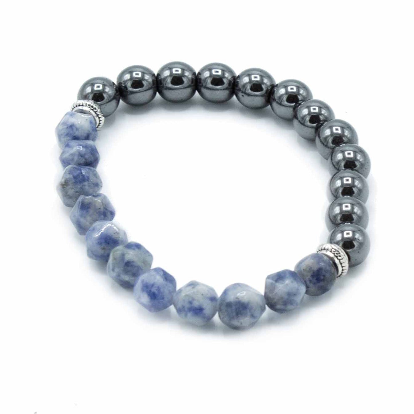 Facettiertes Sodalit-Armband mit Magnetverschluss – Funkelnder Heilstein