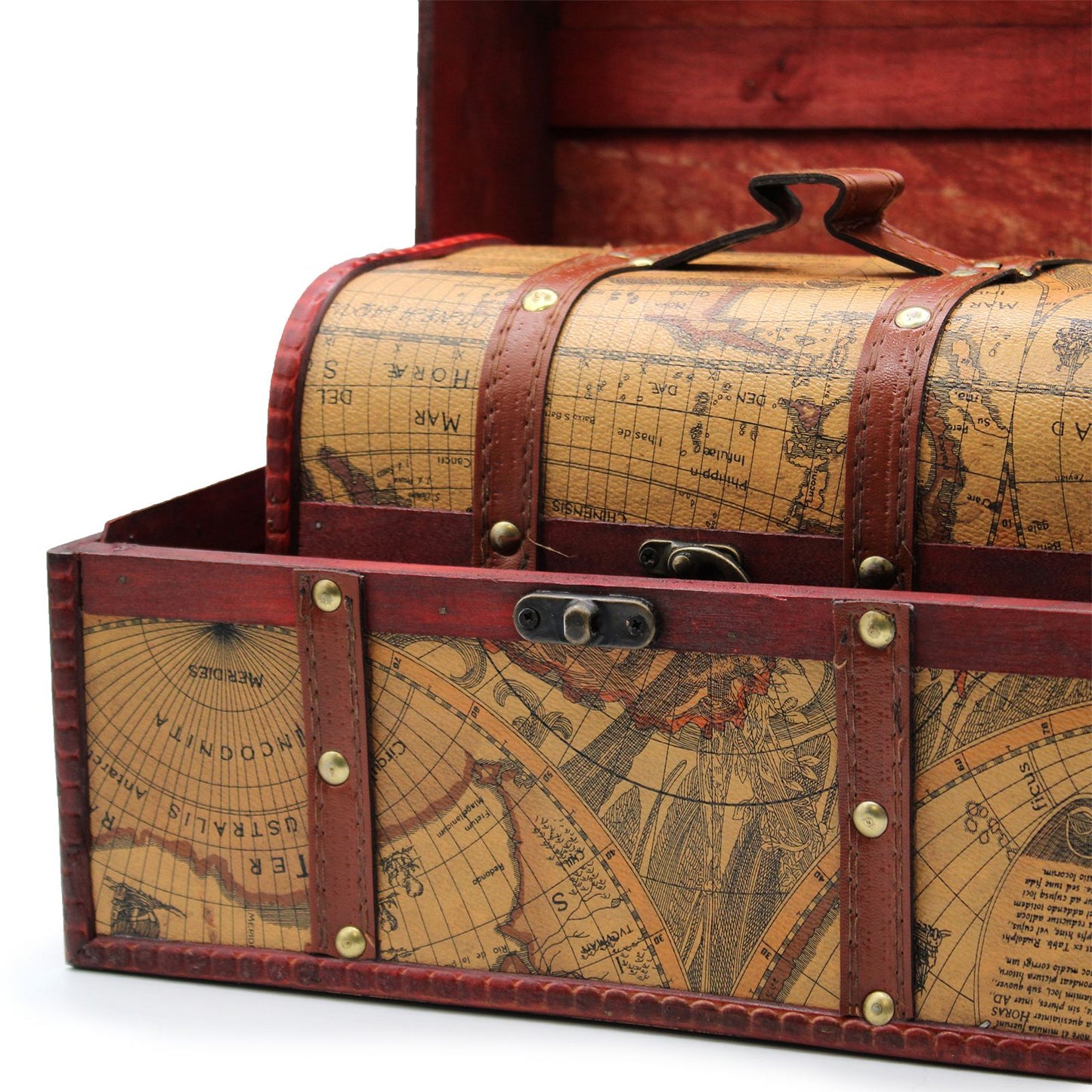 Set mit 3 Vintage-Schatullen im Kolonialstil - Antik-Optik