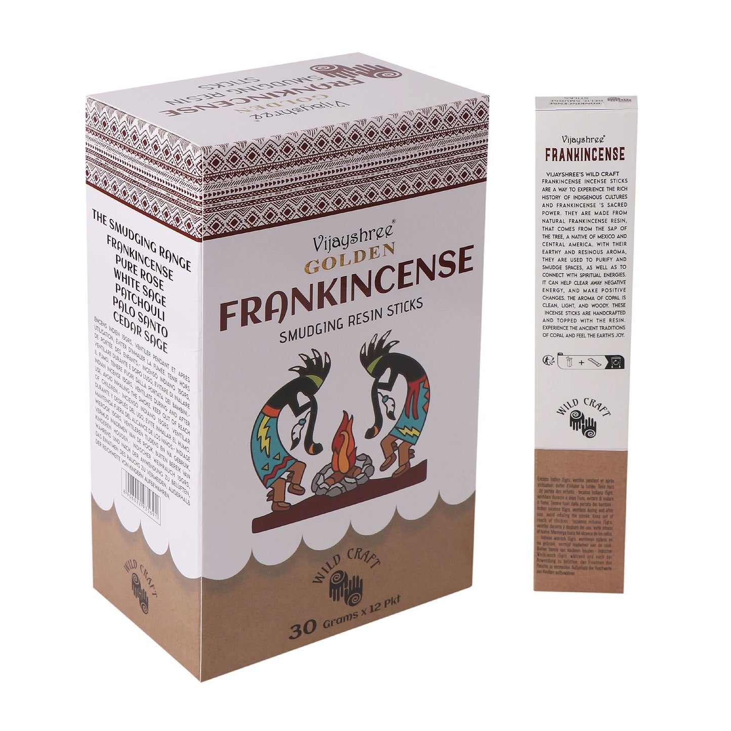 Gold-Weihrauch Räucherstäbchen Set – 6 Stück aus reinem Harz