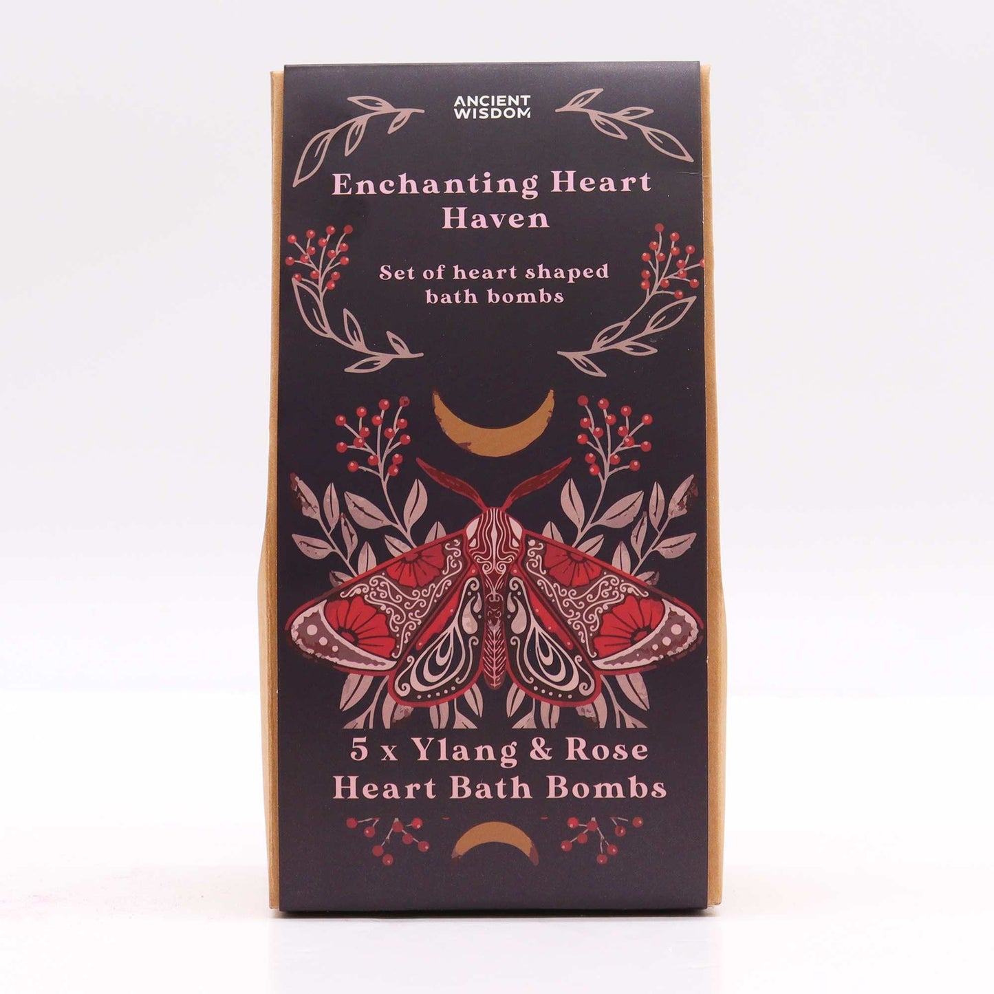 Herz-Badebomben Set Ylang & Rose – 5 Stück im Geschenk-Etui