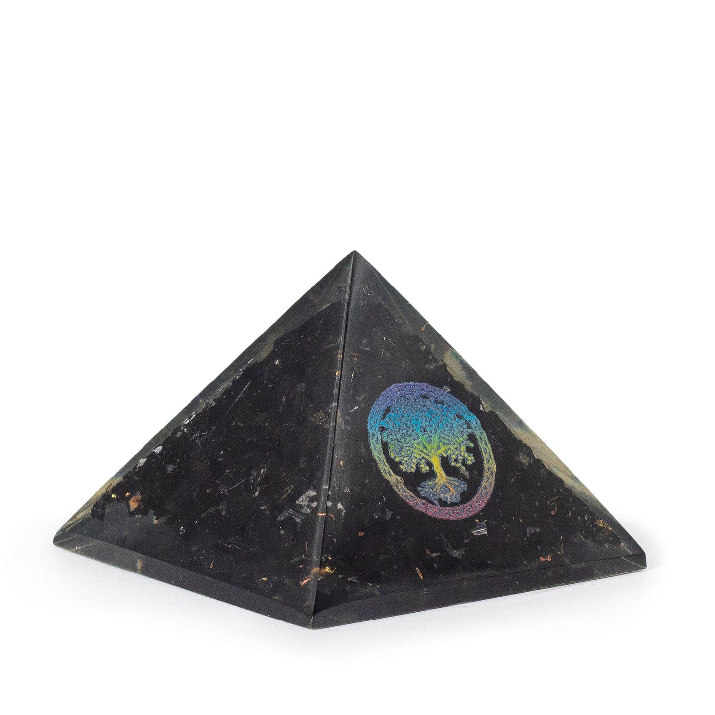 Orgonit-Pyramide 'Baum des Lebens' mit schwarzem Turmalin