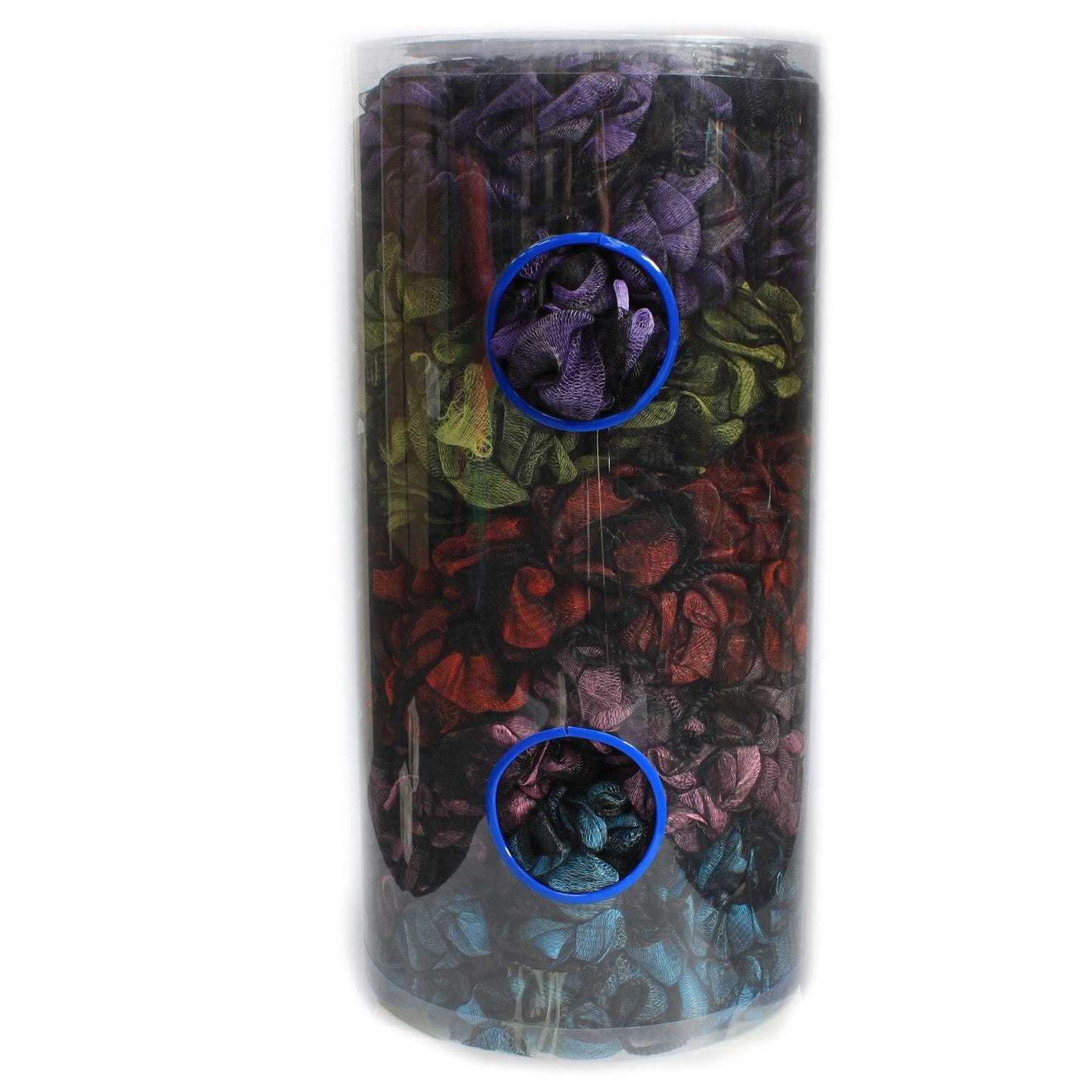 Duschschwamm-Set Pariser Luxus – 5 farbenfrohe Scrunchies im Designrohr