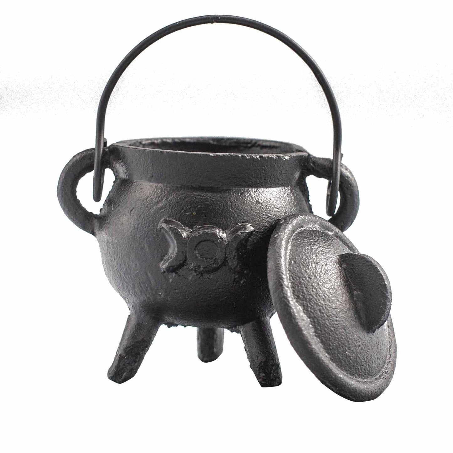 Gusseisen-Kessel 'Dreifacher Mond' – 6x10 cm für Rituale & Dekoration