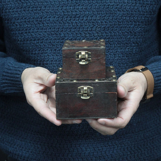 Set mit 2 gotischen Schatullen - Dekorative Aufbewahrungsboxen im Vintage-Look