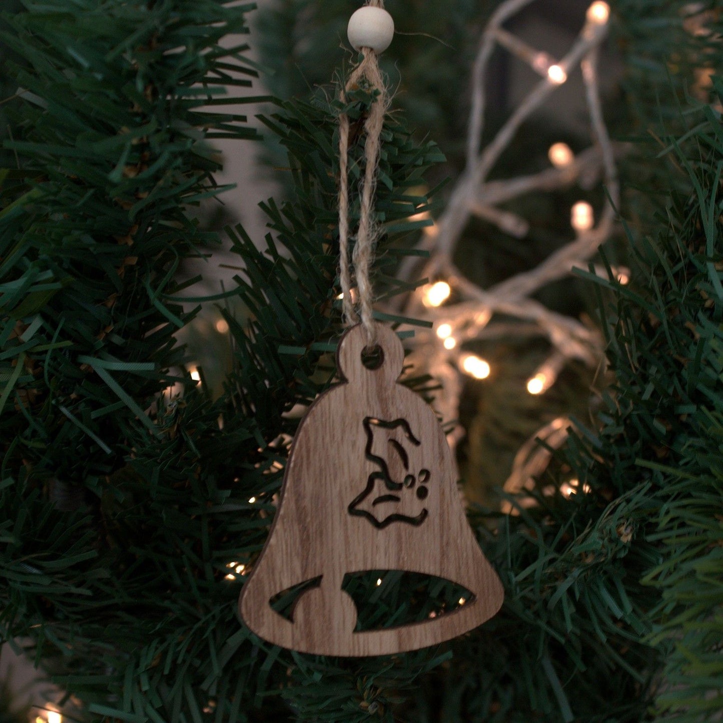 Set mit 3 Vintage Holzglocken - Nostalgischer Weihnachtsschmuck