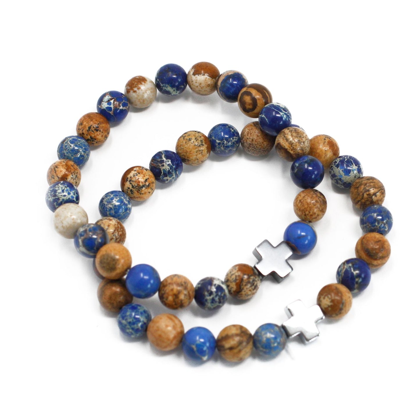 Freundschaftsarmband-Set Sodalit & Picturestone – 2-teilig mit Bedeutung