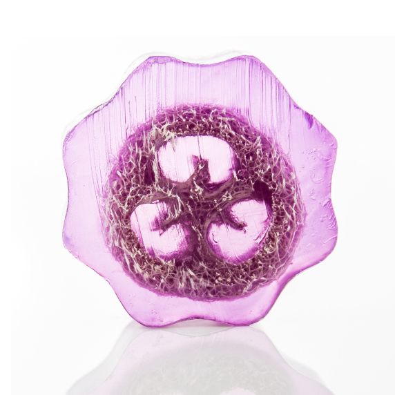 Natürliche Luffa Seifen-Scheibe mit Lavendel – Peeling & Pflege in einem