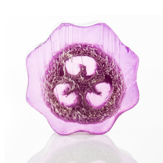 Natürliche Luffa Seifen-Scheibe mit Lavendel – Peeling & Pflege in einem